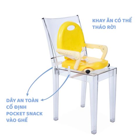 Ghế ăn dặm gấp gọn Chicco Pocket Snack Vàng chanh