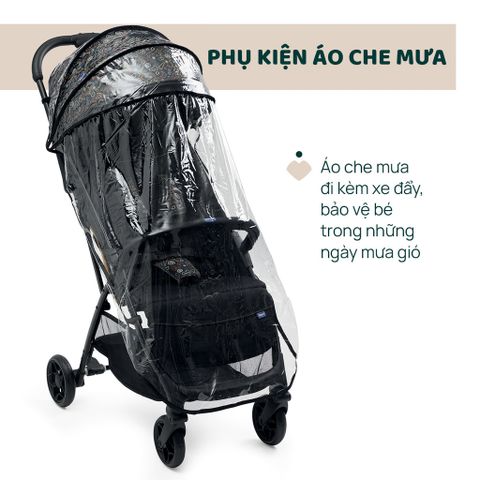 Xe đẩy cho bé Chicco Glee (1 chiều - Màu đen có hoạ tiết)