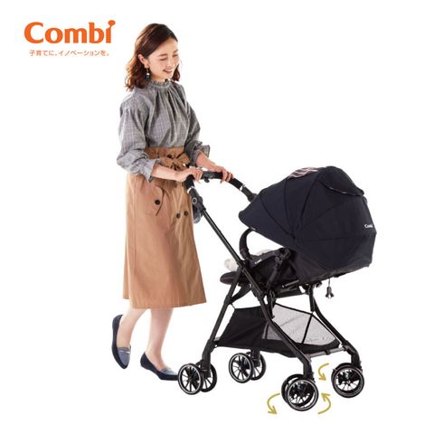 Xe đẩy cho bé Combi Handy 4X Air (2 chiều - Màu kẻ đỏ)