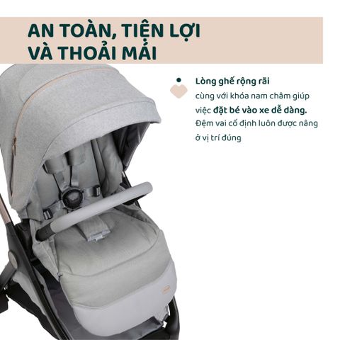 Xe đẩy cho bé Chicco gấp gọn tự động Bellagio (2 chiều - Màu ghi đá)