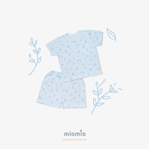 Bộ ngắn tay Miomio cài giữa họa tiết Mèo mỏng mát