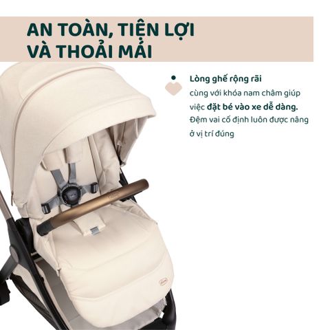 Xe đẩy cho bé Chicco gấp gọn tự động Bellagio (2 chiều- Màu be ánh kim)