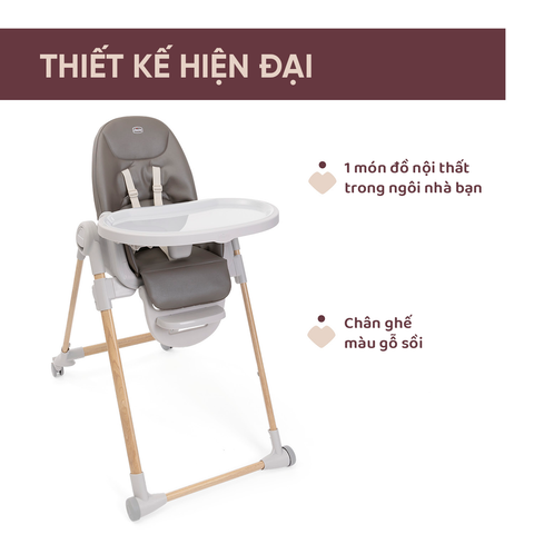 Ghế ăn Chicco Polly Armonia đa năng 3 trong 1 - Màu nâu