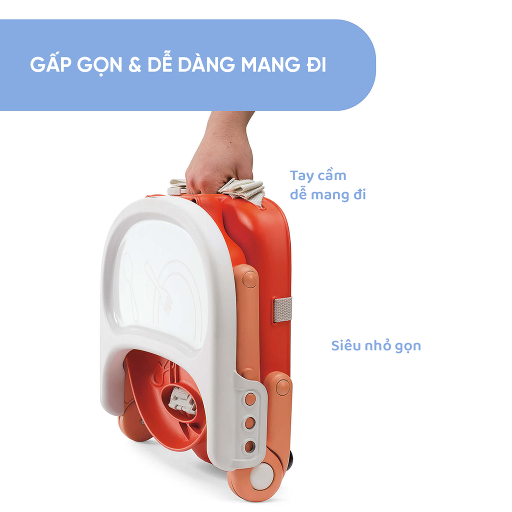 Ghế ăn dặm gấp gọn Chicco Pocket Snack Đỏ cam