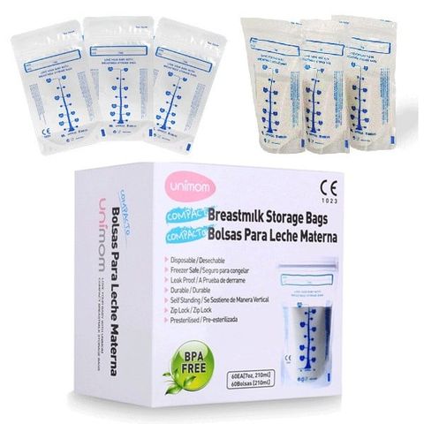 Túi trữ sữa Unimom Compact hộp 60 túi dung tích 210ml