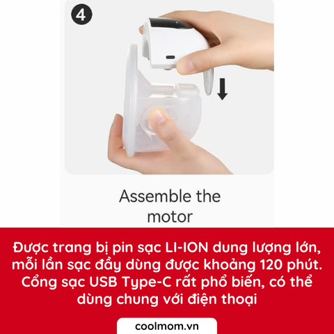 Máy hút sữa rảnh tay không dây Momcozy M5