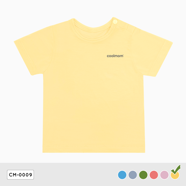 Áo cài vai tay ngắn Coolmom chất liệu sợi tre cao cấp màu vàng vanilla size 12M/ CM-0009-12M-V