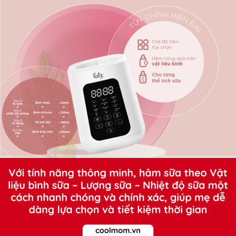 Máy hâm sữa siêu tốc thông minh Fatzbaby MONO 12 FB3011KB