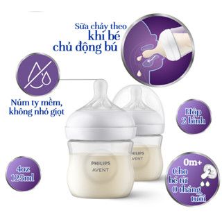 Bộ 2 bình sữa Philips Avent mô phỏng tự nhiên 125ml / 260ml / 330ml (Mẫu mới)
