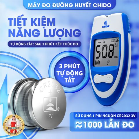Máy đo đường huyết CHIDO GML-79 (tặng hộp 50 que thử + gói 50 kim lấy máu)