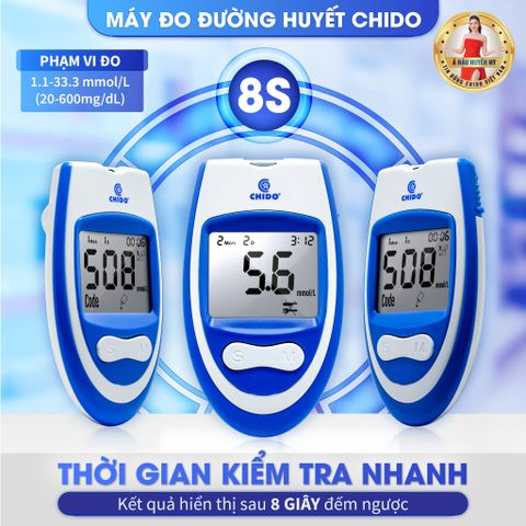 Máy đo đường huyết CHIDO GML-79 (tặng hộp 50 que thử + gói 50 kim lấy máu)