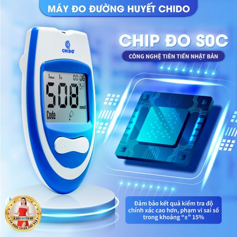 Máy đo đường huyết CHIDO GML-79 (tặng hộp 50 que thử + gói 50 kim lấy máu)