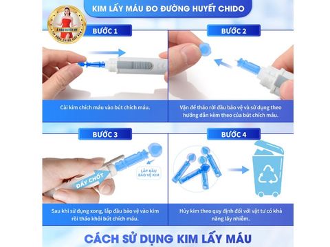 Hộp 50 Que thử đường huyết CHIDO GLS-79 tặng kèm kim lấy máu