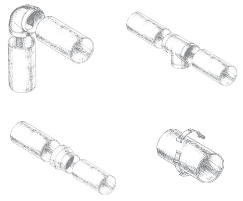 Ống gió nhựa tròn ERA - VP2  Φ100/125/150/160mm - Hàng Nga nhập khẩu chính hãng