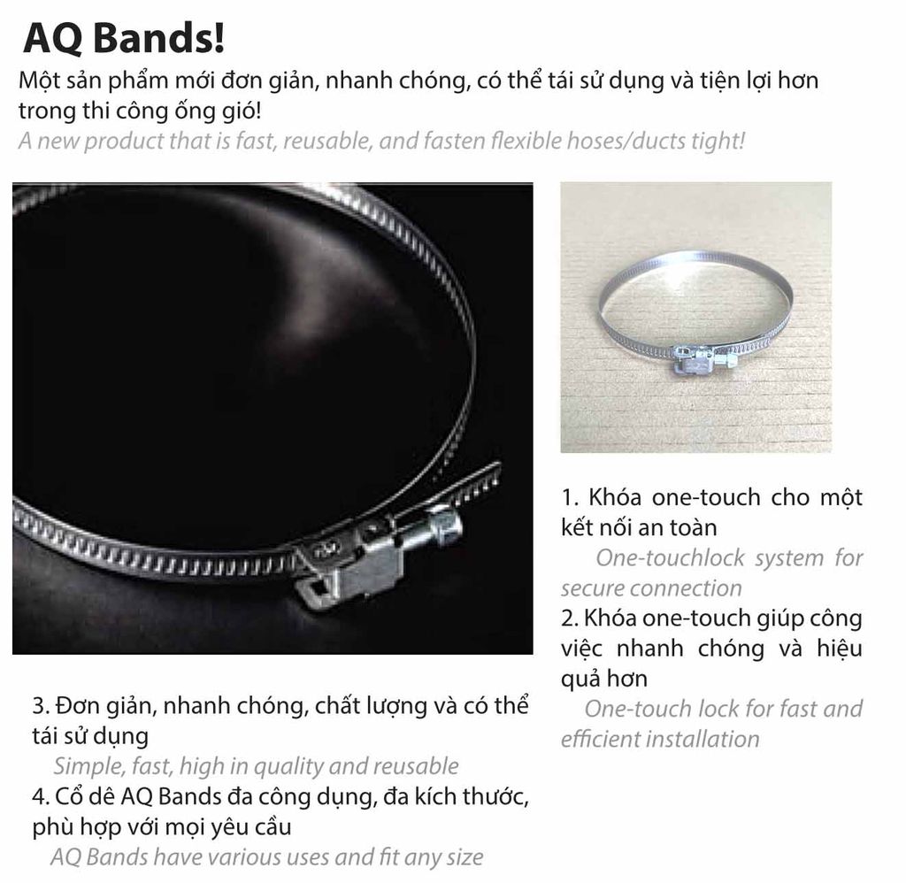Đai xiết ống gió mềm (Cổ dê) Inox Hàn Quốc DAEHAN - D-1002