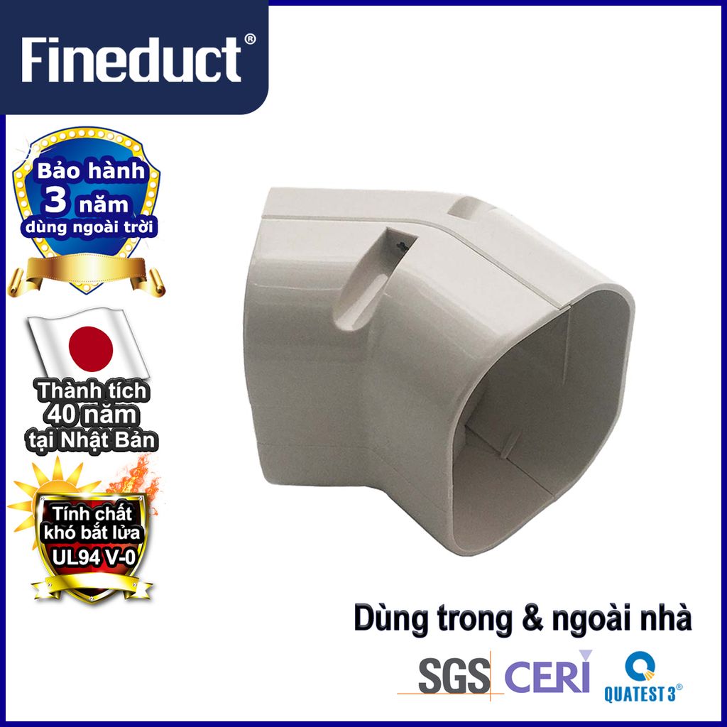 Trunking Nhựa Fineduct Nối Chuyển Hướng 90 Độ Màu Ngà NA - 80/120 [Hộp che ống đồng máy lạnh]