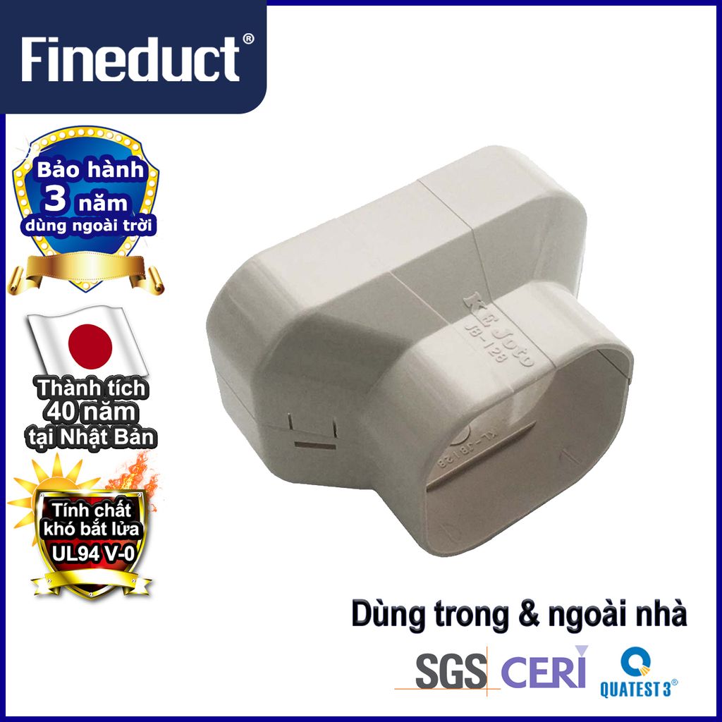 Trunking Nhựa Fineduct Nối Giảm Ống Cứng Màu Ngà JB - 108/128/1210 [Air Conditioner Line Set cover]