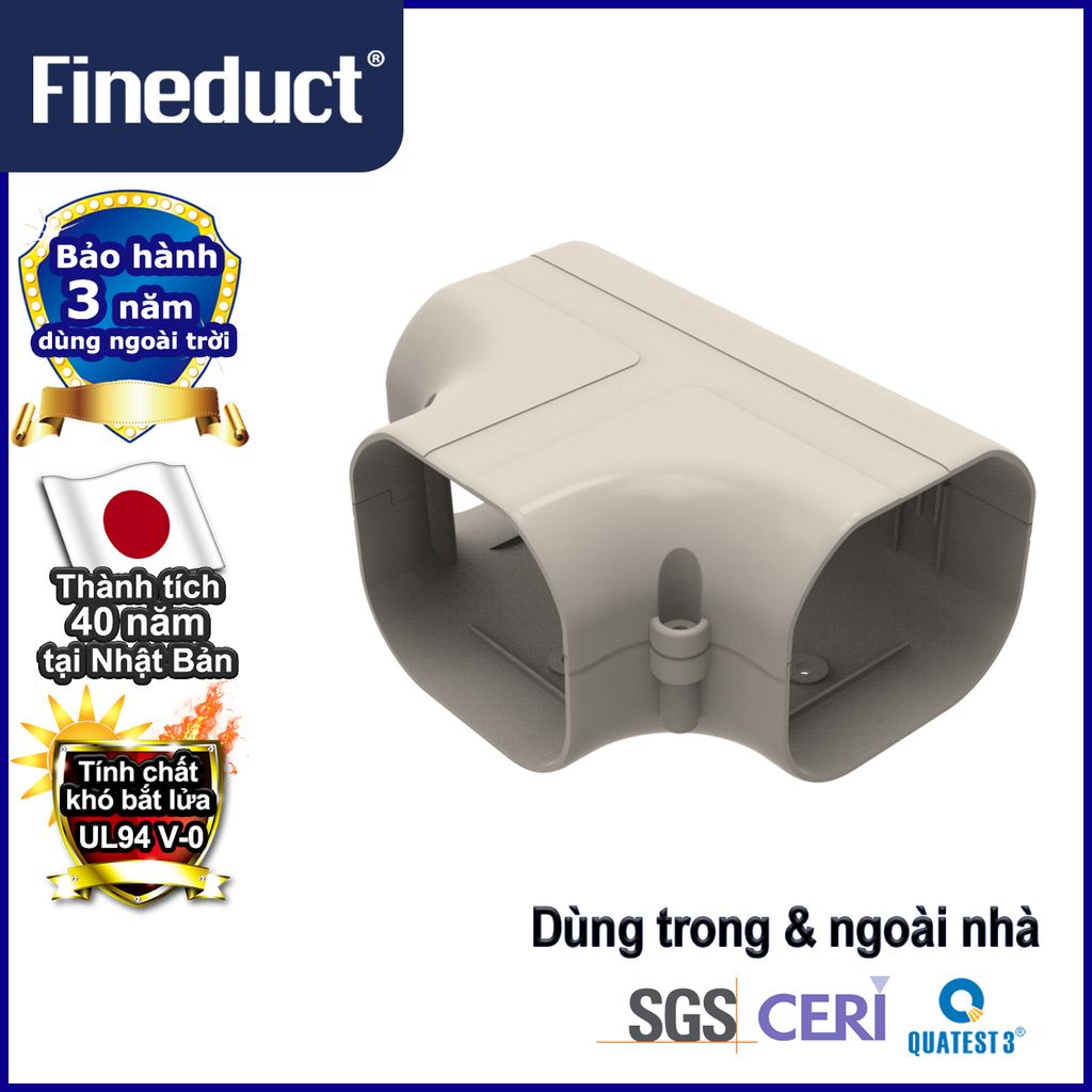 Trunking Nhựa Fineduct Nối Chữ T TA-80/100/120/140  [Hộp che ống đồng máy lạnh / Air Conditioner Line Set cover]