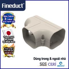 Trunking Nhựa Fineduct Nối Chữ T Màu Ngà TA - 80/100/120/140 [Air Conditioner Line Set cover]