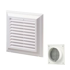 Cửa gió louver nhựa vuông (cổ mặt bích tròn và lưới côn trùng) BLAUBERG - DECOR 140*140/100s - 180*180/125s - 250*250/150s - Hàng nhập khẩu chính hãng