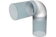 Co tròn 90 độ nhựa ống gió ERA - KKP - Hàng Nga nhập khẩu chính hãng