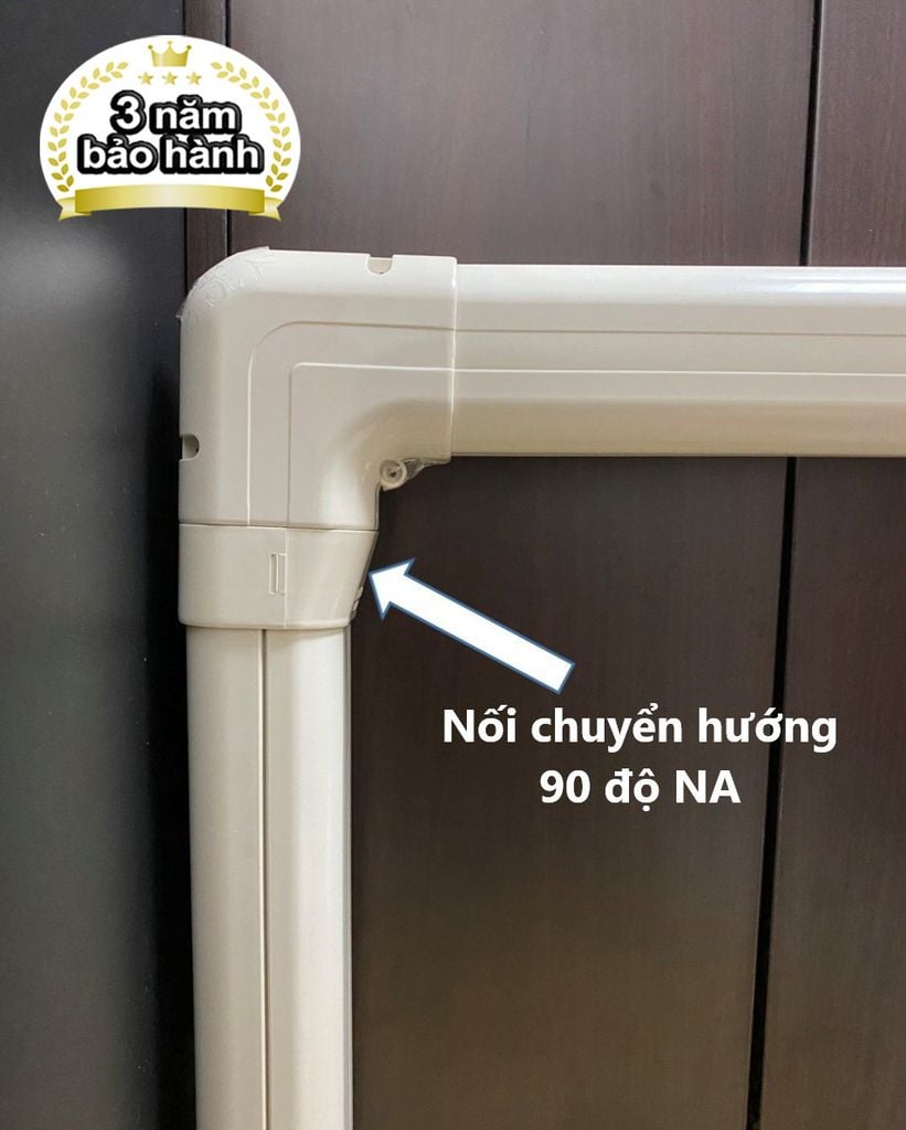 Trunking Nhựa Fineduct Nối Chuyển Hướng 90 Độ Màu Ngà NA - 80/120 [Hộp che ống đồng máy lạnh]