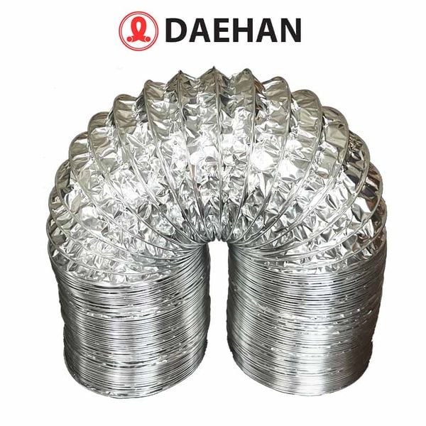 Ống gió mềm nhôm Hàn Quốc DAEHAN không bảo ôn 2 lớp - D-500A - 3m/10m/Ống