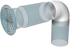 Co tròn 90 độ nhựa ống gió ERA - KKP - Hàng Nga nhập khẩu chính hãng