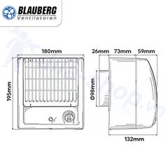 Quạt hướng trục gắn tường, trần BLAUBERG - FORCE - Hàng nhập khẩu