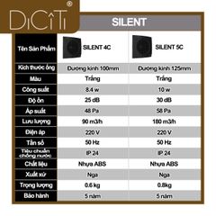 Quạt thông gió cho phòng tắm, phòng vệ sinh DICITI - SILENT Оbsidian Màu đen - Hàng Nga nhập khẩu chính hãng