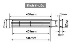 Miệng gió louver nhựa chữ nhật gắn cửa (2 cái/ bộ) ERA - 4513DP (Đôi) - Hàng Nga nhập khẩu chính hãng