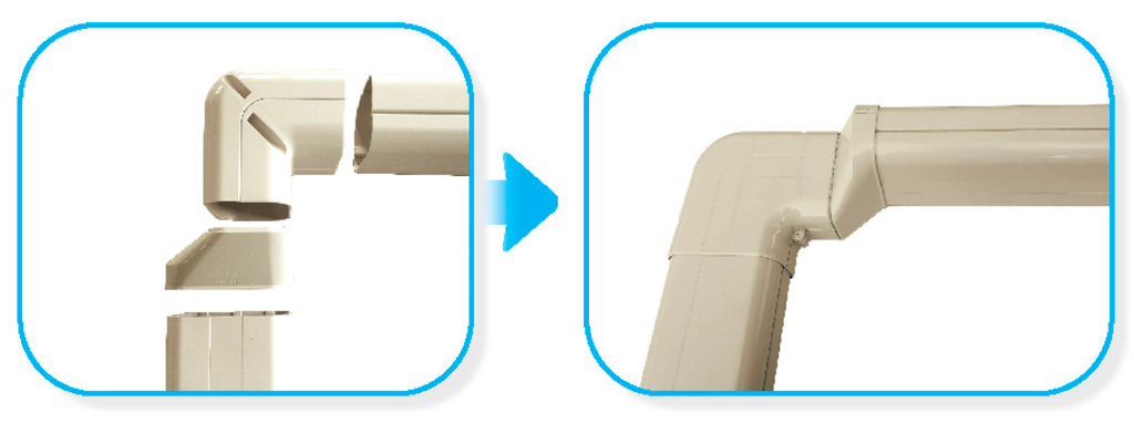 Trunking Nhựa Fineduct Nối Chuyển Hướng 90 Độ Màu Ngà NA - 80/120 [Hộp che ống đồng máy lạnh]