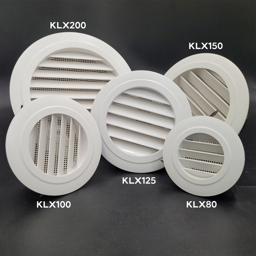 Miệng gió nhựa tròn cổ lưới kiểu lá xếp KLX