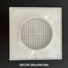 Cửa gió louver nhựa vuông (cổ mặt bích tròn và lưới côn trùng) BLAUBERG - DECOR 140*140/100s - 180*180/125s - 250*250/150s - Hàng nhập khẩu chính hãng