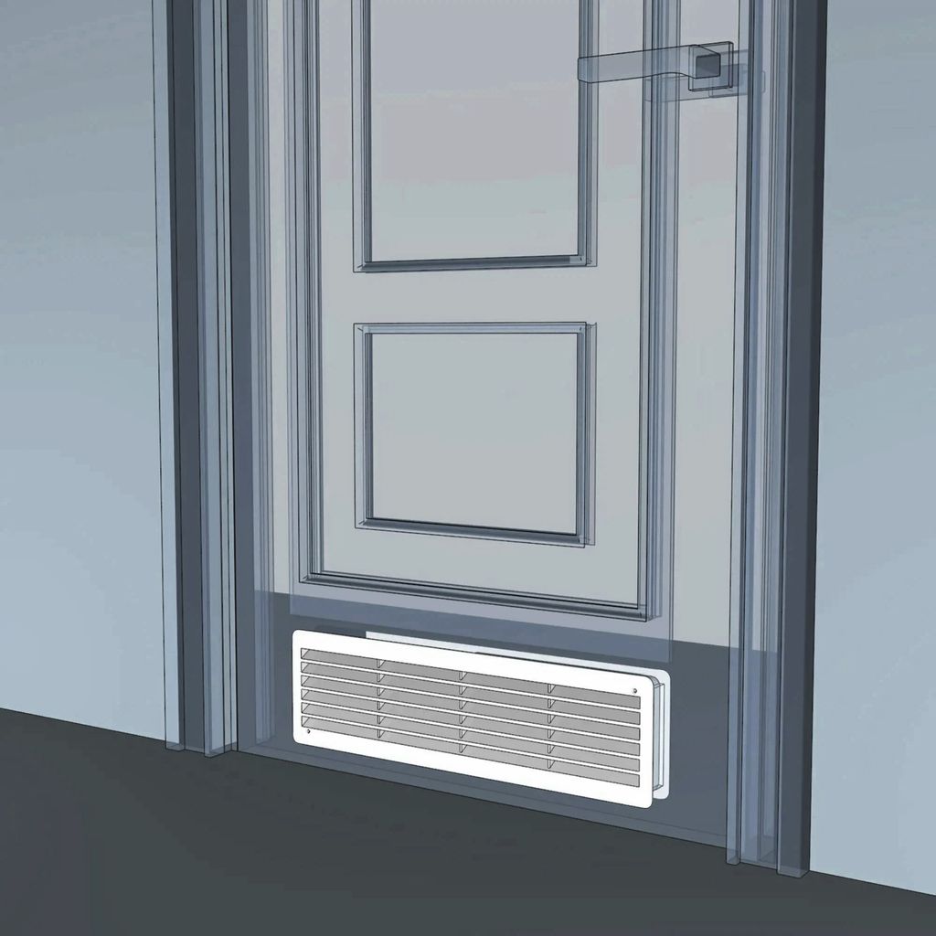 Miệng gió louver nhựa chữ nhật đôi gắn cửa (2 cái/ bộ) BLAUBERG - T-2