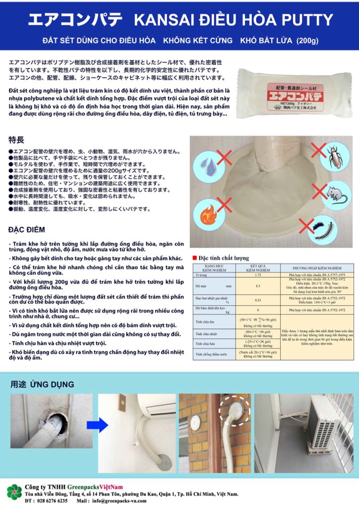 KANSAI Đất sét Điều hòa Putty - 200gr/Gói