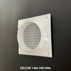 Cửa gió louver nhựa vuông (cổ mặt bích tròn và lưới côn trùng) BLAUBERG - DECOR 140*140/100s - 180*180/125s - 250*250/150s - Hàng nhập khẩu chính hãng