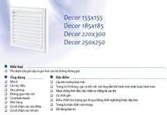Cửa gió louver nhựa vuông (có lưới côn trùng) BLAUBERG - DECOR 155*155s - 185*185s - 220*300s - 250*250s - Hàng nhập khẩu chính hãng
