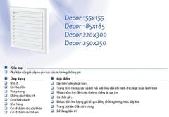 Cửa gió louver nhựa vuông (có lưới côn trùng) BLAUBERG - DECOR 155*155s - 185*185s - 220*300s - 250*250s - Hàng nhập khẩu chính hãng