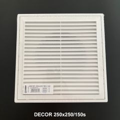 Cửa gió louver nhựa vuông (cổ mặt bích tròn và lưới côn trùng) BLAUBERG - DECOR 140*140/100s - 180*180/125s - 250*250/150s - Hàng nhập khẩu chính hãng
