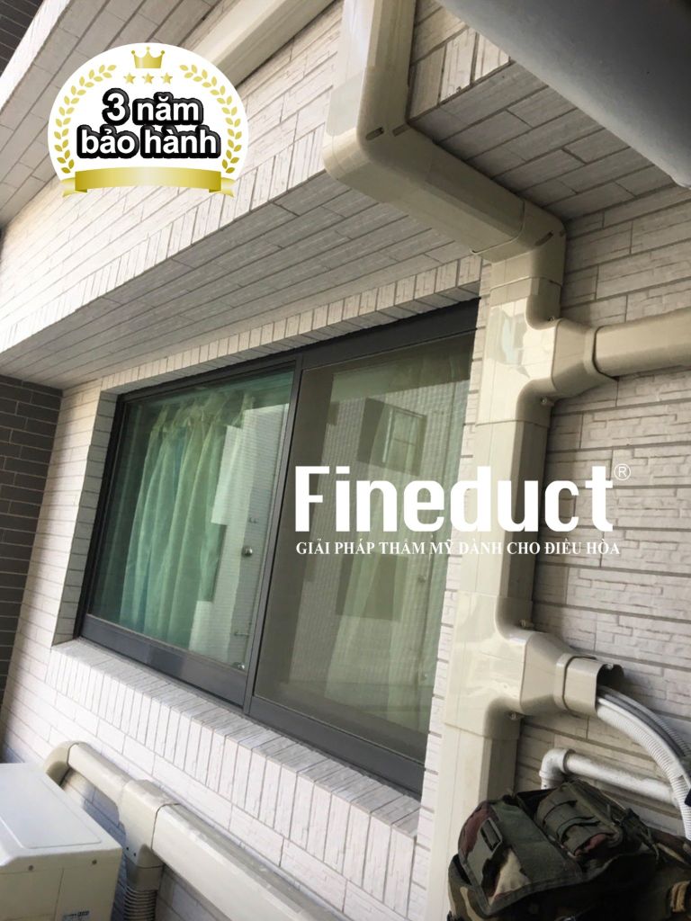 Trunking Nhựa Fineduct Nối Chữ T Màu Ngà TA - 80/100/120/140 [Air Conditioner Line Set cover]