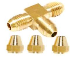 T (tee) 3 đầu côn lồi Tee Triple Unio brass 6mm (số 4)/ 8mm (số 5)/ 10mm (số 6)/ 10mm (số 7)/ 12mm (số 8)/ 16mm (số 10) - Bằng đồng