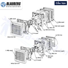 Quạt HT gắn trường, Trần - Ukraine - BLAUBERG Wind 125/ 150/ DK + Time