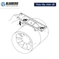 Quạt HT gắn ống gió Ukraine- Blauberg - có chân đế + Timer- Tubo-U 100