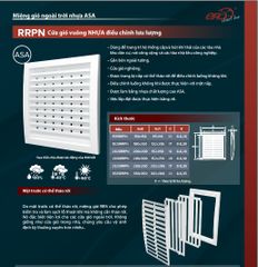 Cửa gió nhựa vuông điều chỉnh lưu lượng ERA - RRPN - Hàng Nga nhập khẩu chính hãng