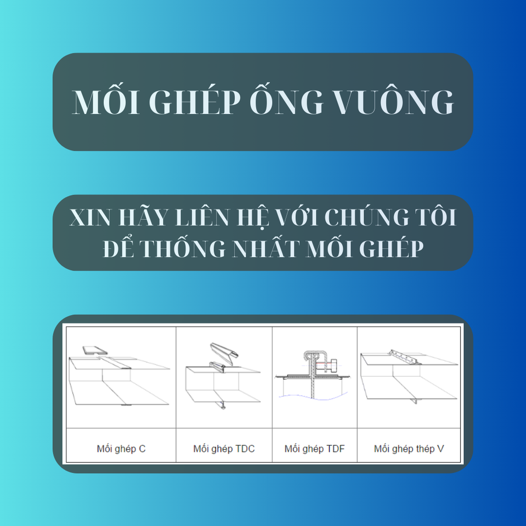 [HÀNG ĐẶT TRƯỚC] Ống gió vuông kim loại