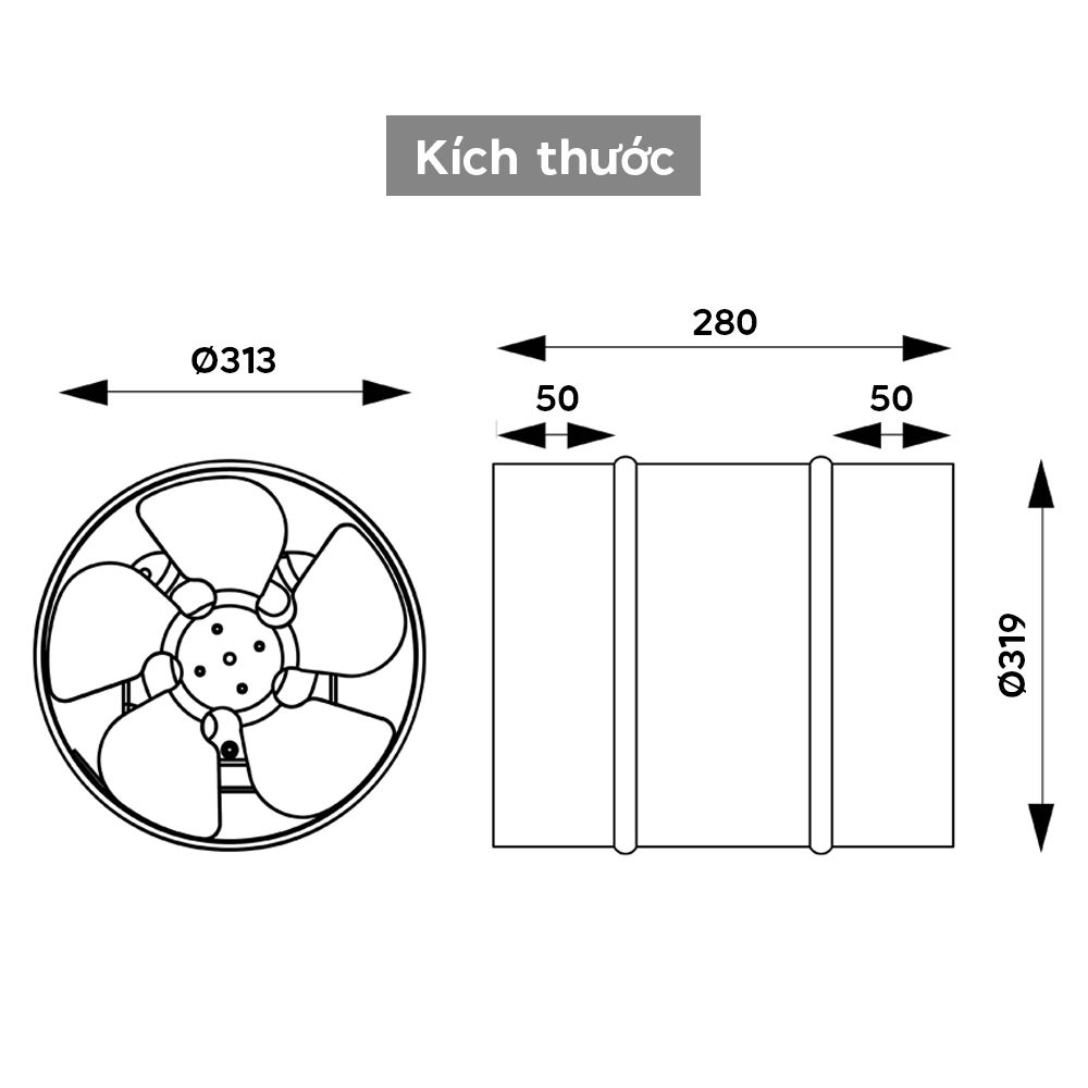 Quạt hướng trục nối ống ERA PRO - CV300 - Hàng Nga nhập khẩu chính hãng