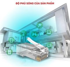 Đầu mạng RJ45 cat5e AMTAKO 53P, hạt nhựa trong suốt túi - Hộp 100 cái