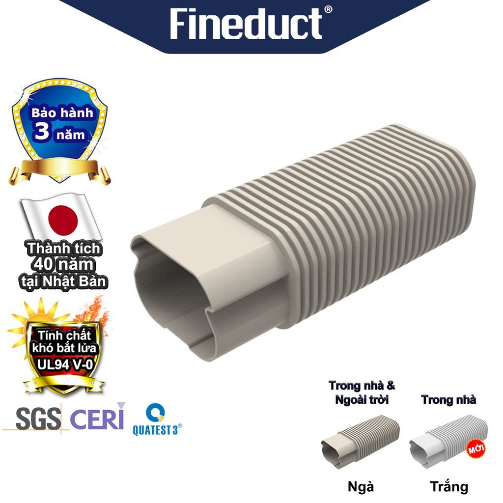 Trunking Nhựa Fineduct Ống Mềm Màu Ngà FA70/ FA80/ FB80/ FA100/ FA120/ FA140/FB140 [Air Conditioner Line Set cover]