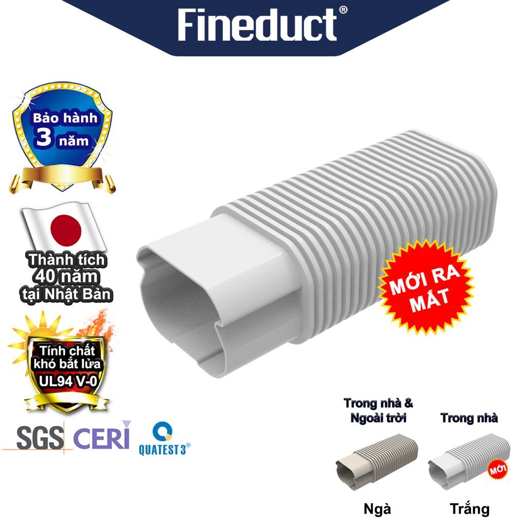 Trunking Nhựa Fineduct Ống Mềm Màu Ngà Màu Trắng FB - 80LW/ FA - 100W [Hộp che ống đồng máy lạnh / Air Conditioner Line Set cover]